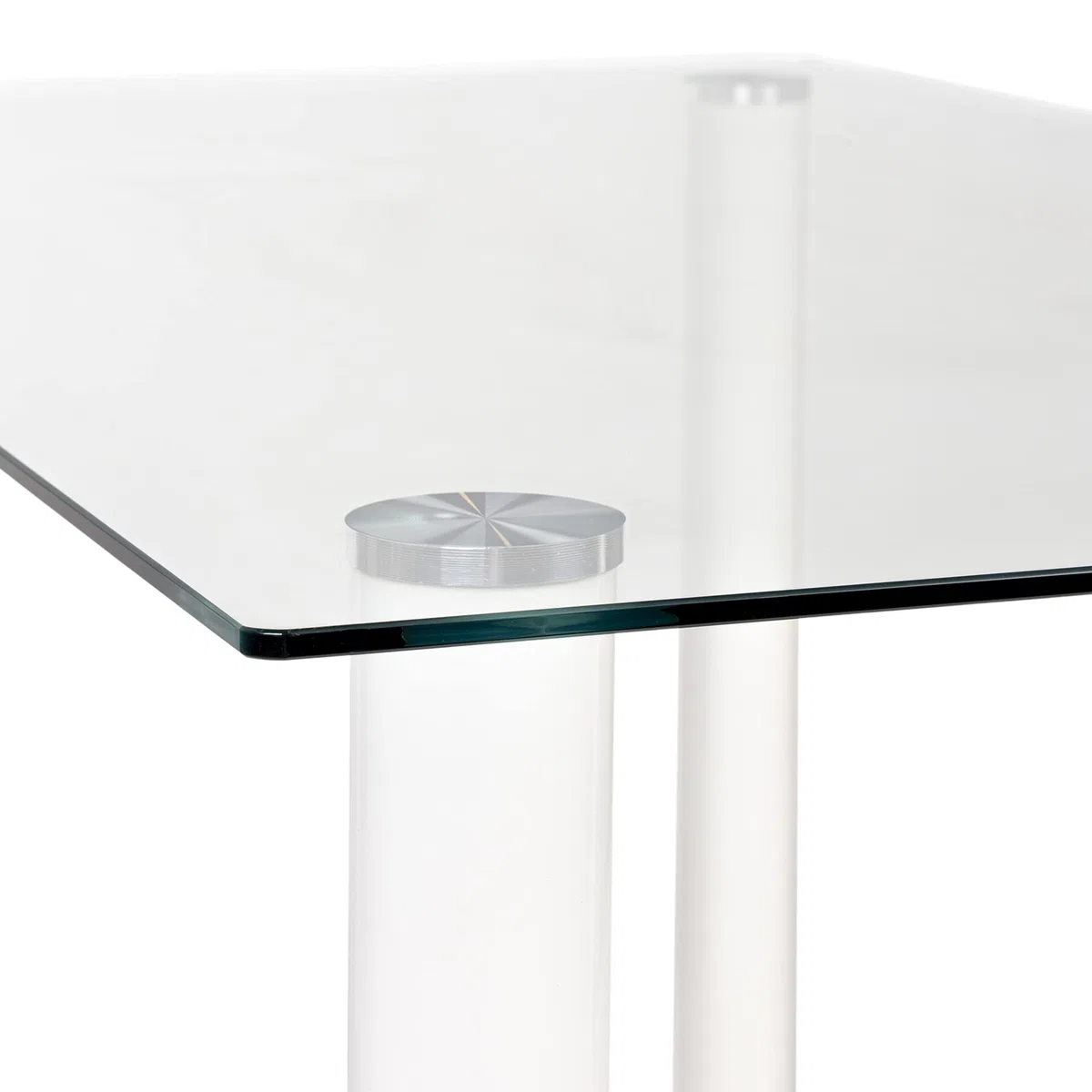 duehome Mesa de Comedor Blanca, Mesa de Cristal para Cocina, Medidas Mesa Moderna salón: 140 cm Largo x 80 cm Ancho x 75 cm Alto
