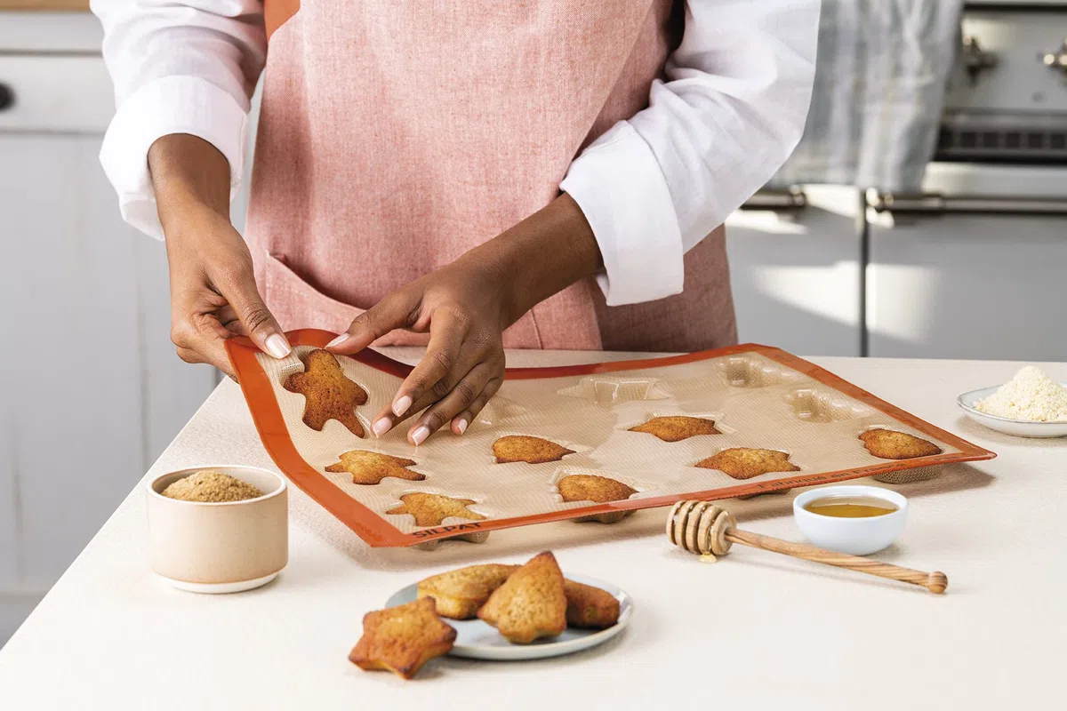Silpat Molde para golosinas navideñas Hornear, Fibra de Vidrio de Silicona, Caramelo y Naranja