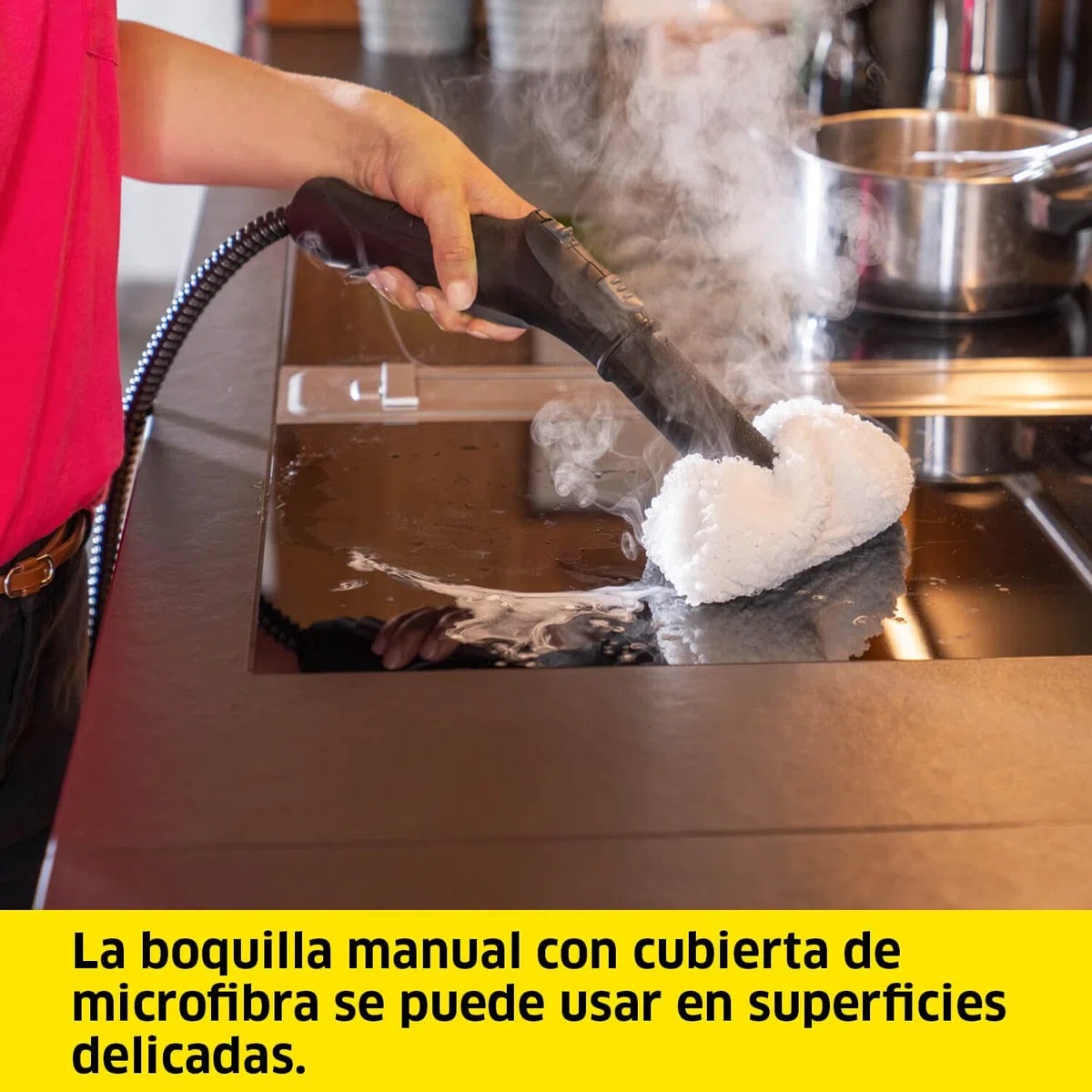Kärcher, Limpiadora de vapor SC 4 Deluxe EasyFix, Presión de vapor 4 bar, Calentamiento 3 min, Superficie 130 m, Kit suelos EasyFix, Boquillas, cobertura microfibra y cepillo, Amarillo, Negro