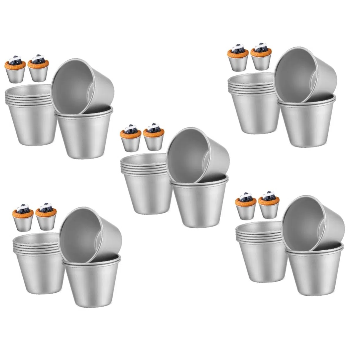 SHOWERORO 40piezas Moldes De Pudding y Antiadherentes Reutilizables Para Hornear Muffins y Postres Utensilios De Cocina Para Repostería