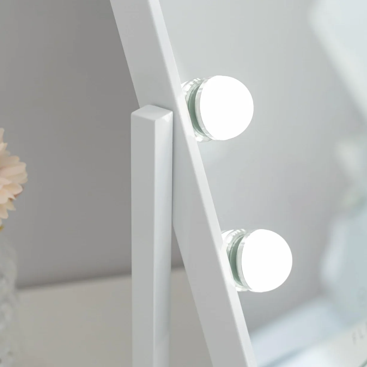 Flamingueo - Espejo Maquillaje con Luz - 12 LED - 3 Modos de Luz - Intensidad Ajustable - Control Táctil - Posición Regulable - Vanity Mirror - 36,5x7,5x47,5cm
