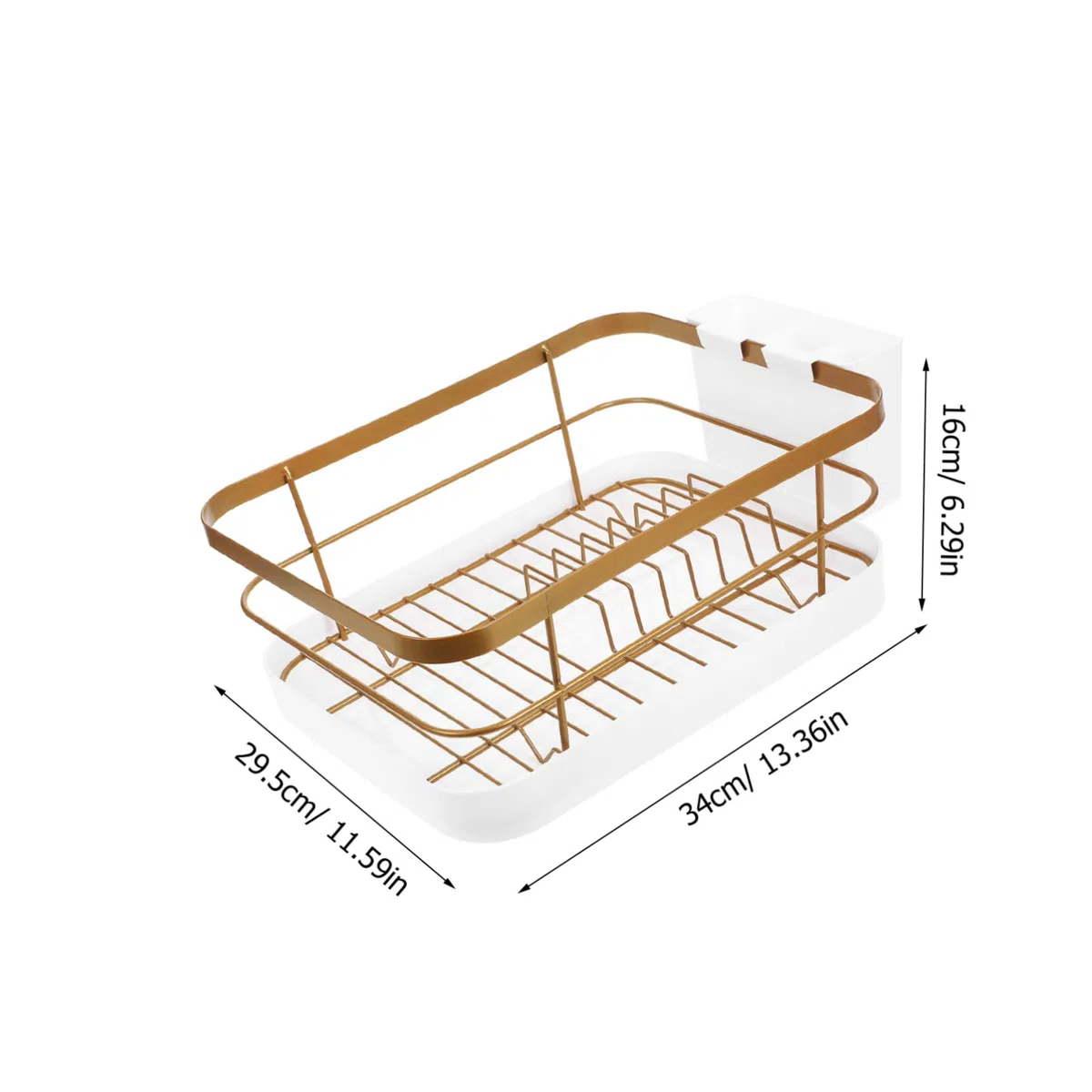 Escurreplatos De Encimera Metálico Dorado 45x30 Cm Acero Inoxidable Soporte Para Platos y Cuencos Multifuncional Cocina Hogar Capacidad Para 9 Platos y 12 Cuencos