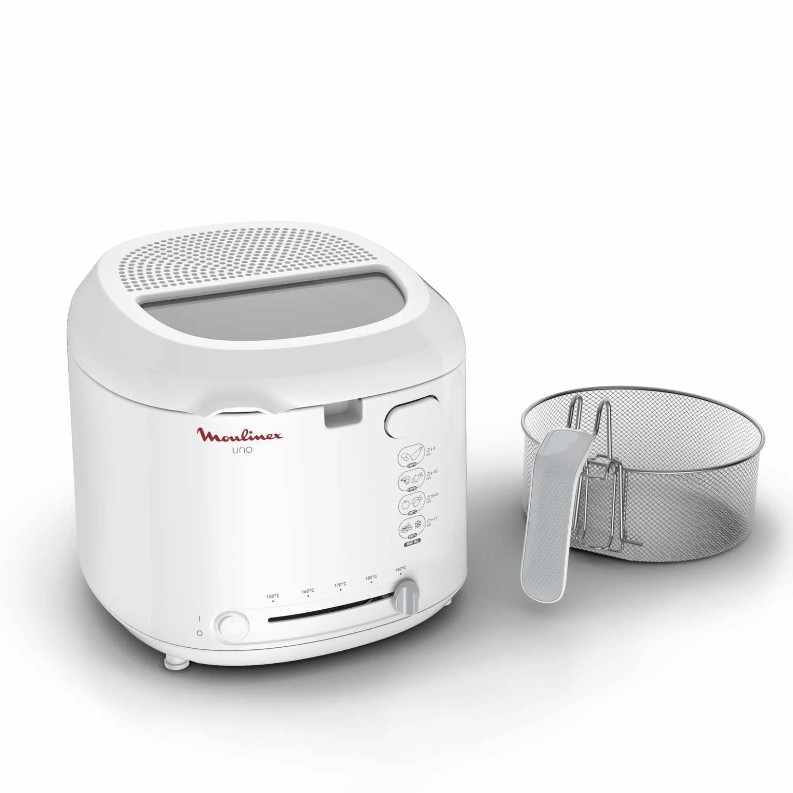 Moulinex - Freidora Uno AF2031 para 4 personas, capacidad de 1 kg, 1,8 l de aceite, color blanco