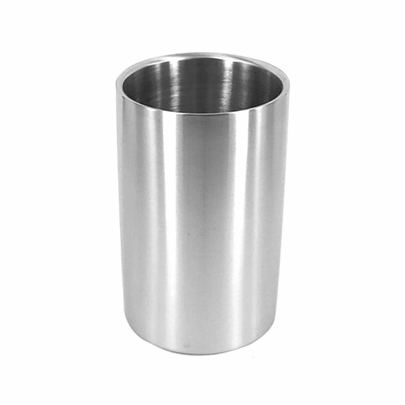 Cubo de hielo para bares domésticos Cubo de hielo de doble pared de acero inoxidable con aislamiento térmico, contenedor redondo, Enfriador de hielo for vino, armario de cerveza, herramienta de cocina