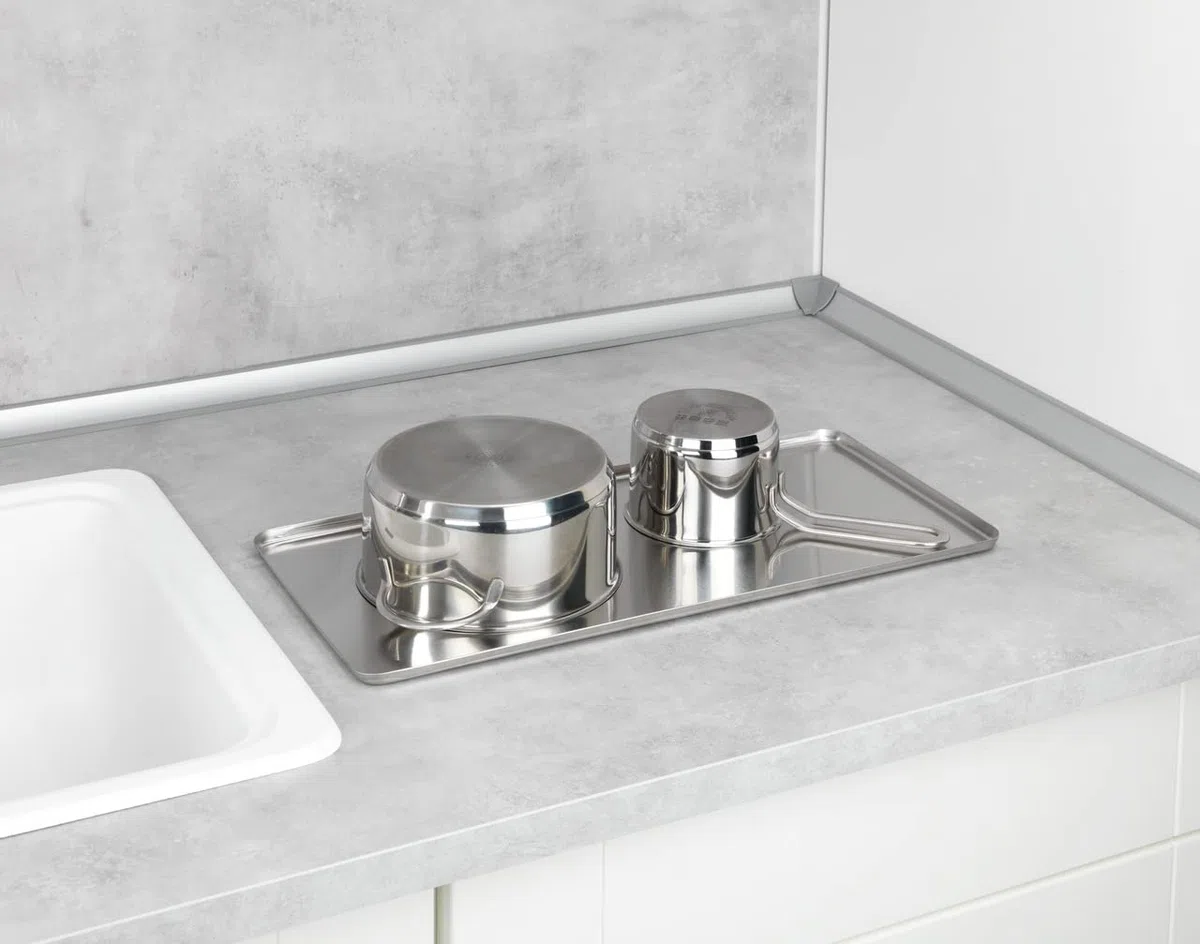 Wenko Escurreplatos Exclusiv Duo Acero INOX - escurridor, Acero Inoxidable, 21 x 33 x 49 cm, Plata Mate