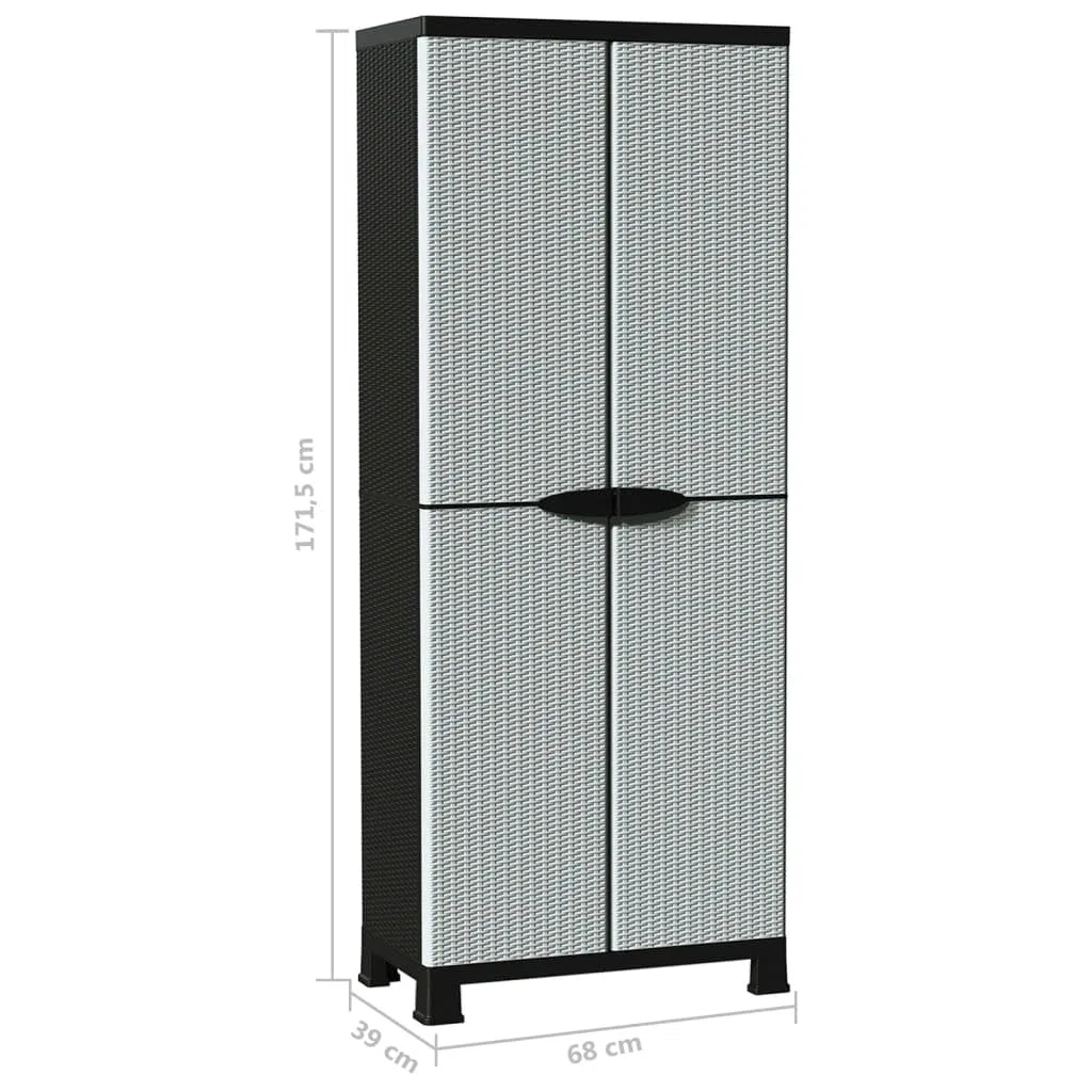vidaXL Armario Estante Almacenaje Bastidor Servicio Herramienta Organizador Hogar Jardín Patio Oficina Garaje Plástico Diseño de Ratán 68x39x171,5 cm