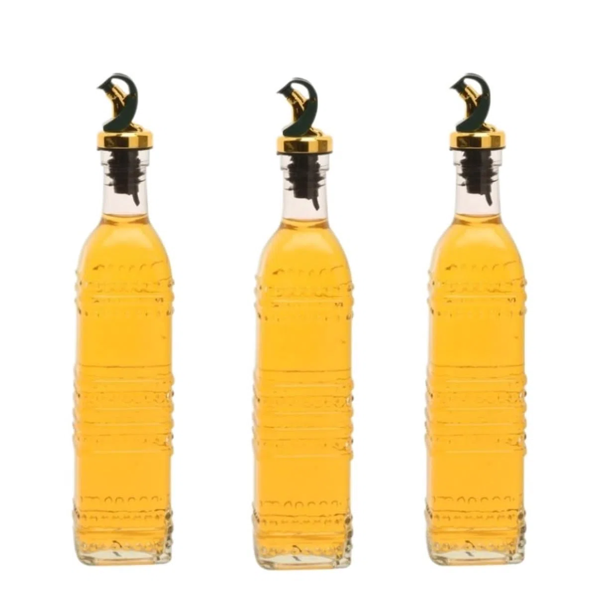 Juego de dispensador automático de vinagre de aceite, 3 botellas de condimento de cocina con función de apertura y cierre fácil, perfecto para cocinar y aderezar, ollas de aceite y vinagre