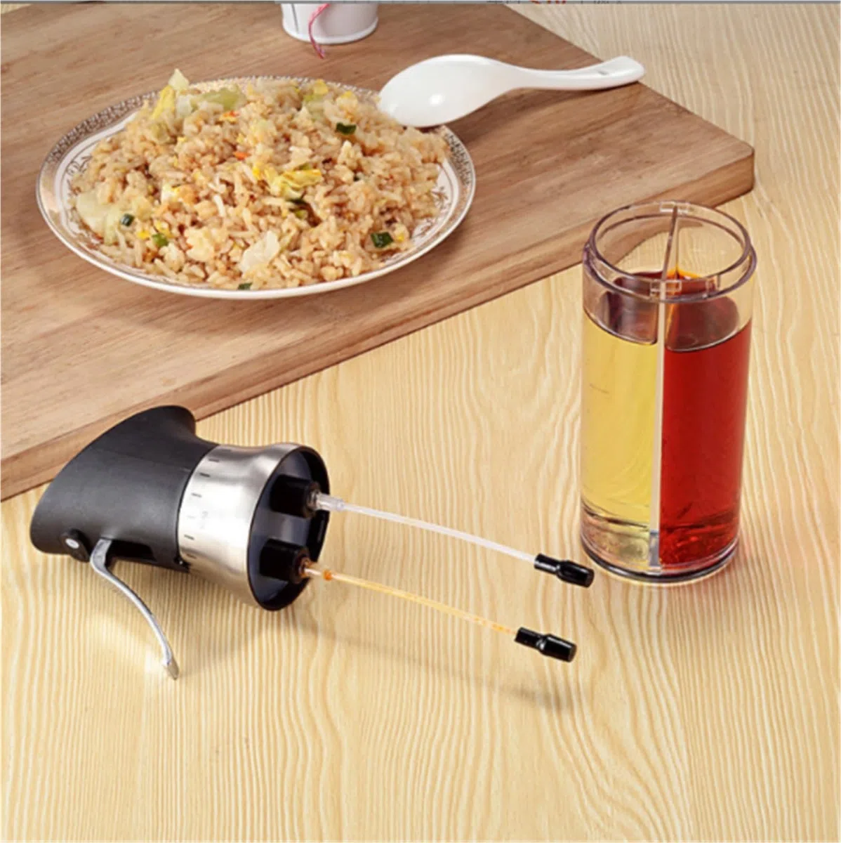 Cocina Dispensador De Aceite 2 Botellas Rociadoras De Aceite Y Vinagre Ajustables Adecuadas For Aderezos For Ensaladas Y Barbacoas En Freidoras De Aire Pulverizador Aceite Spray