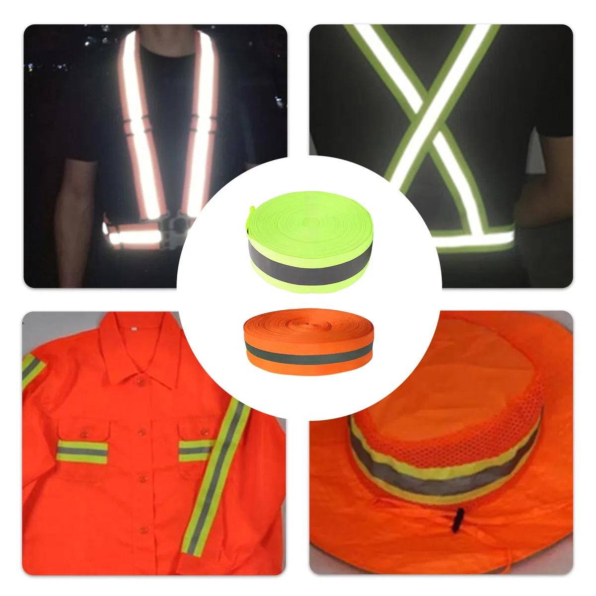 Cinta de tela reflectante para ropa, manualidades, actividades nocturnas, 100 m