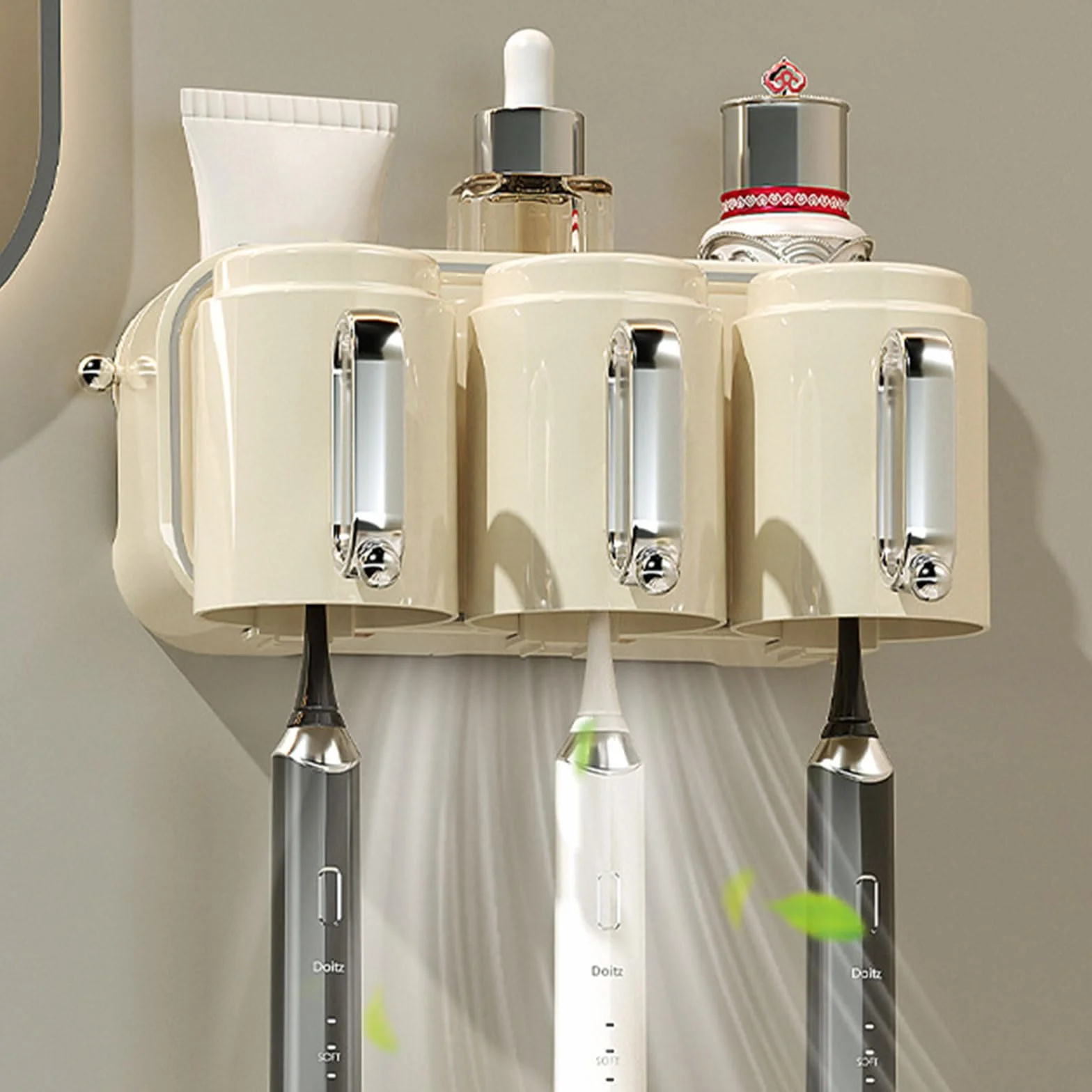 Soporte desmontable para cepillo de dientes con ventosa fuerte, sin perforaciones, organizador de baño para ambientes húmedos, soporte para cepillo de dientes con ventosa