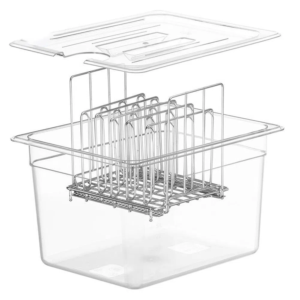 Máquina de cocción Sous Vide de 11 L con estante de acero inoxidable y separadores desmontables para cocinar con precisión