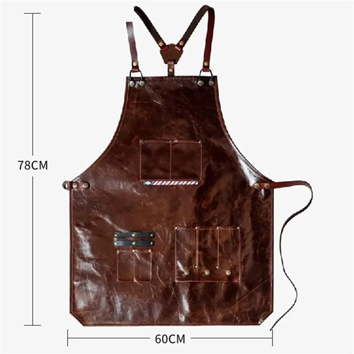 Delantal de alta resistencia Correa trasera de cuero sintético for barista, camarero, pastelero, cafetería, bistró, barbacoa, parrilla, uniforme, florista, barbero