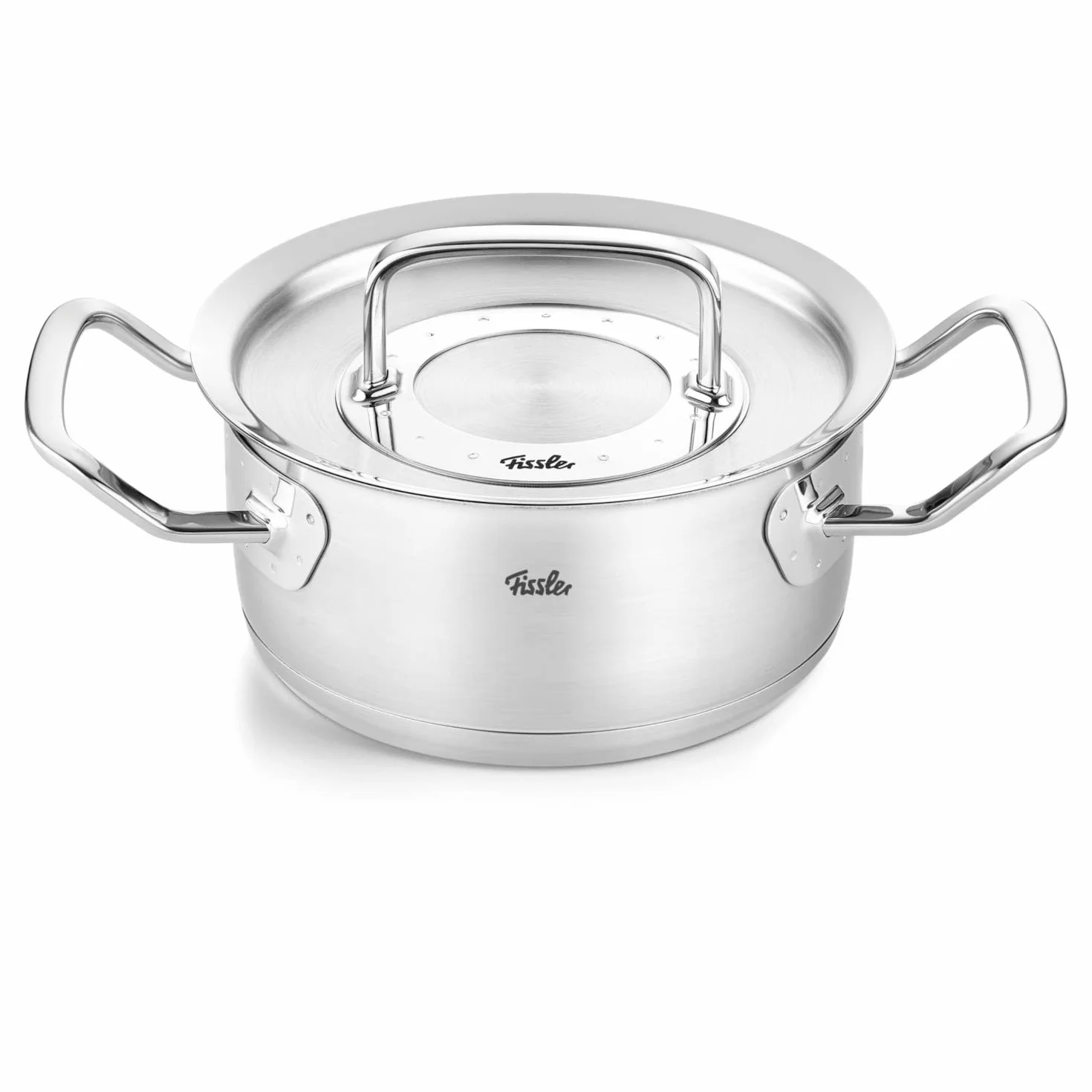 Fissler Juego de 5 cacerolas de acero inoxidable, incluye tapa de metal y cuidado de acero inoxidable, para inducción [Exclusive to Amazon]