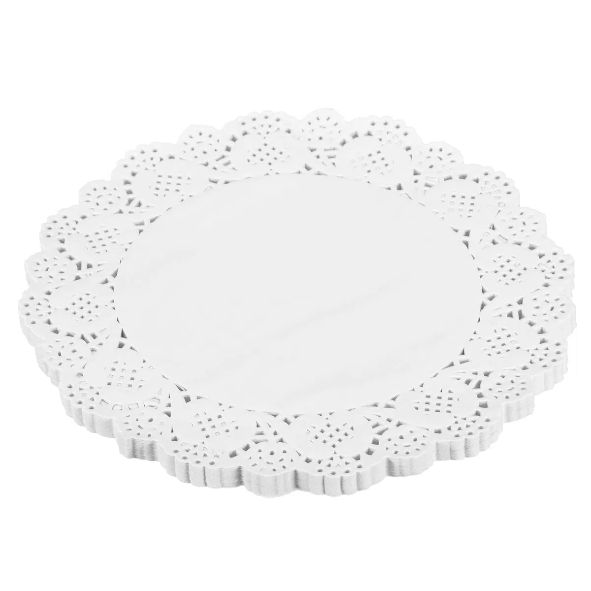 uxcell 1000 tapetes de papel de encaje blanco de 7.5 pulgadas, redondos, desechables, manteles individuales de papel decorativos para bodas, cumpleaños, pasteles, postres, vajillas y alimentos