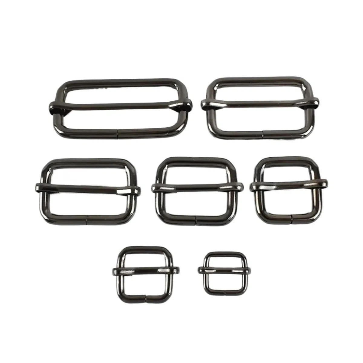 50 hebillas de cinturón de 20-38 mm, con pasador de rodillo, for correa de bolso, deslizadores metálicos, ajustadores de triple deslizamiento for bolso, bricolaje.