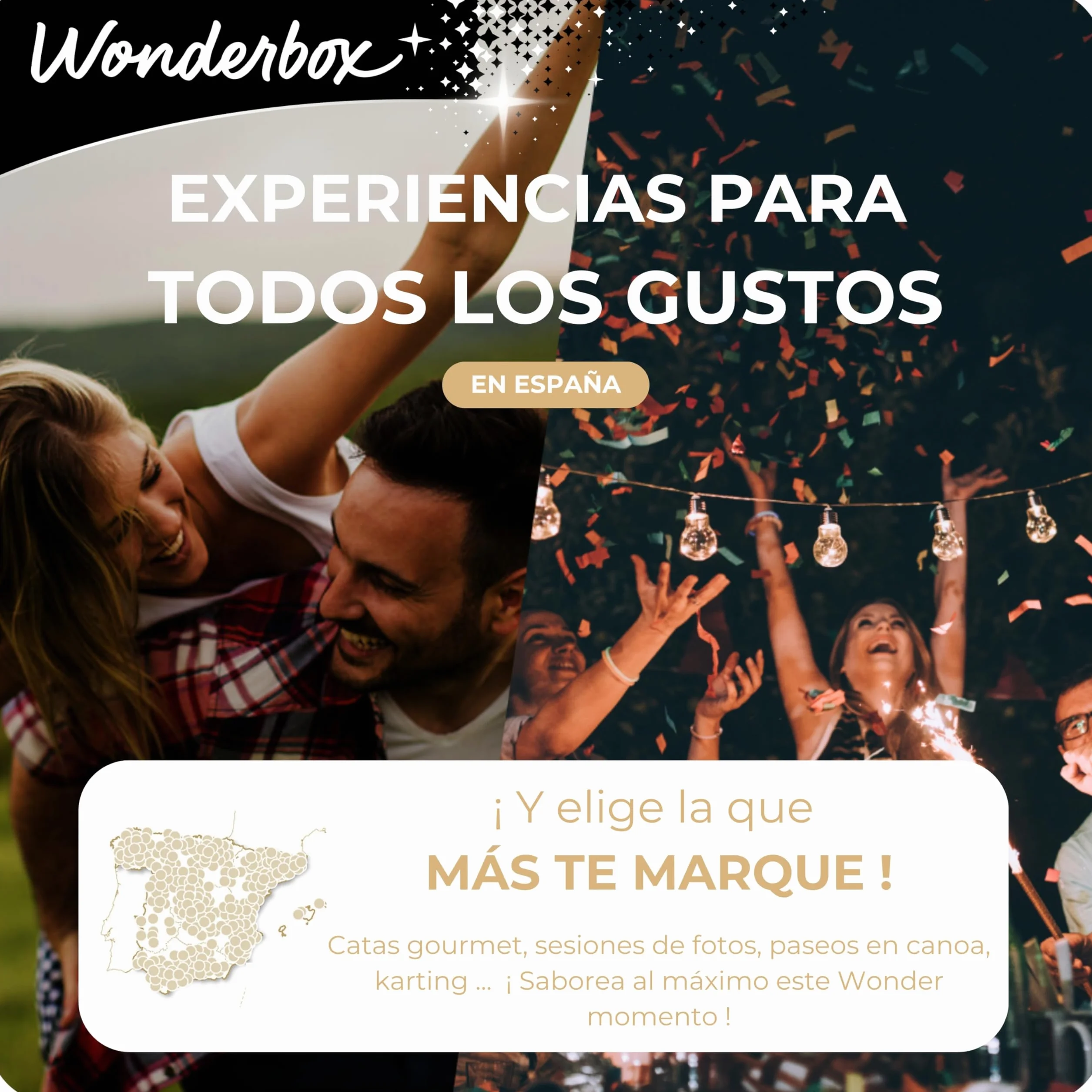 WONDERBOX - Caja Regalo - Felices Reyes Premium - para 2 Personas | 1 o 2 noches con cena(s) - Más de 3500 estancias en España y Europa experiencias - Hoteles de 5*, palacios, monasterios
