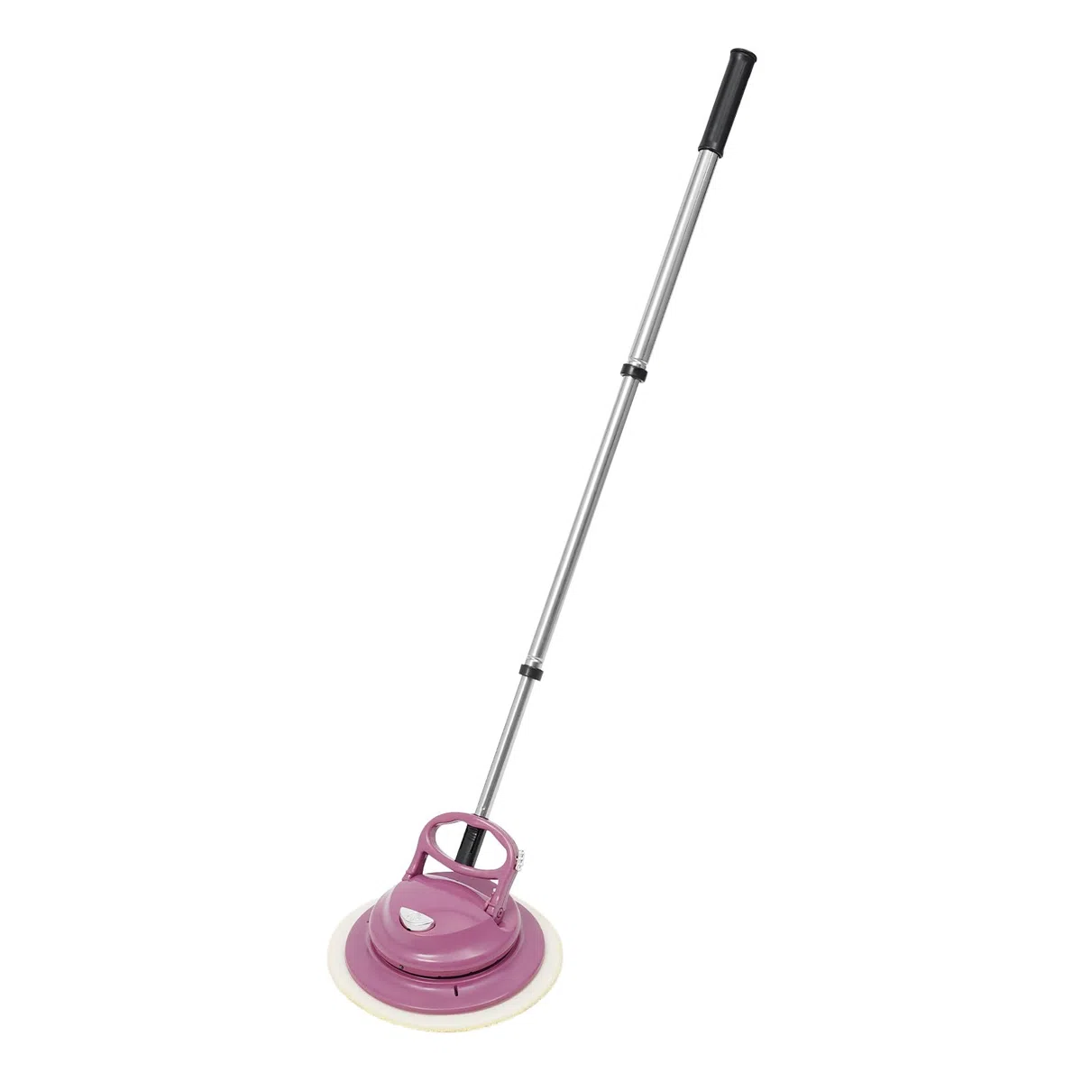 Mopa eléctrica rosa con cable USB 36 W 160 RPM con batería con 6 almohadillas y luz LED – Limpiador de suelos para madera, azulejos y laminados