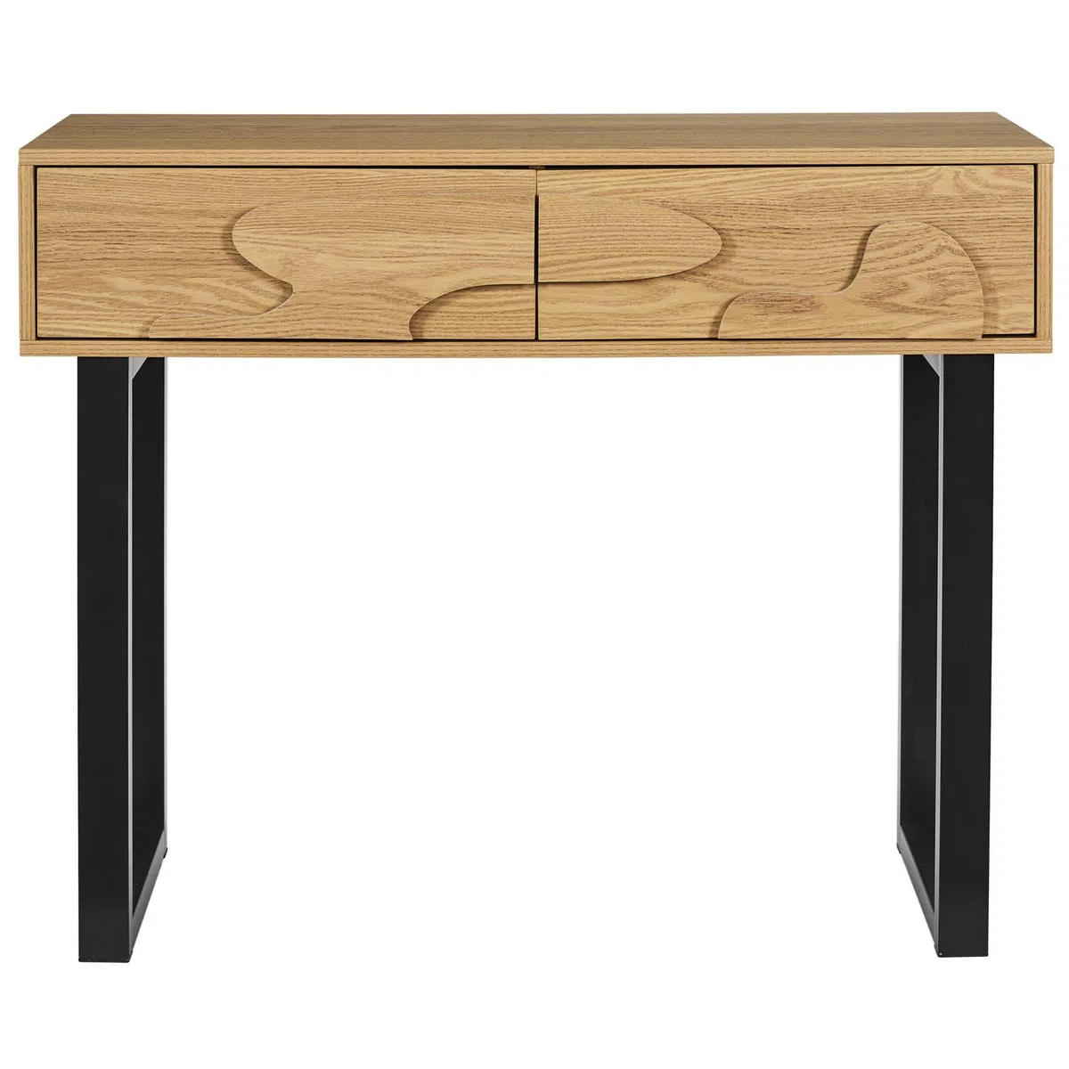HOME DECO FACTORY - HD0431, Consola Calypso Moderna, Mueble de Entrada Versátil con Almacenamiento Optimizado, Diseño Elegante para Salón u Oficina, Dimensiones 100x80x35 cm, Marrón Negro