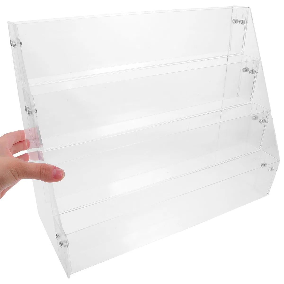 Holibanna Expositor Niveles en Acrílico Escalonado de Transparente de 4 Estructura Estable y Fácil Mantenimiento para Tarjetas Coleccionables Adecuado para Interiores