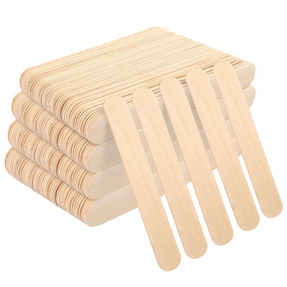 500 palitos de paleta de 7.87 pulgadas, palitos de helado, palitos de manualidades jumbo, palos de madera natural de alta calidad, ideales para modelos de construcción, manualidades y creación de