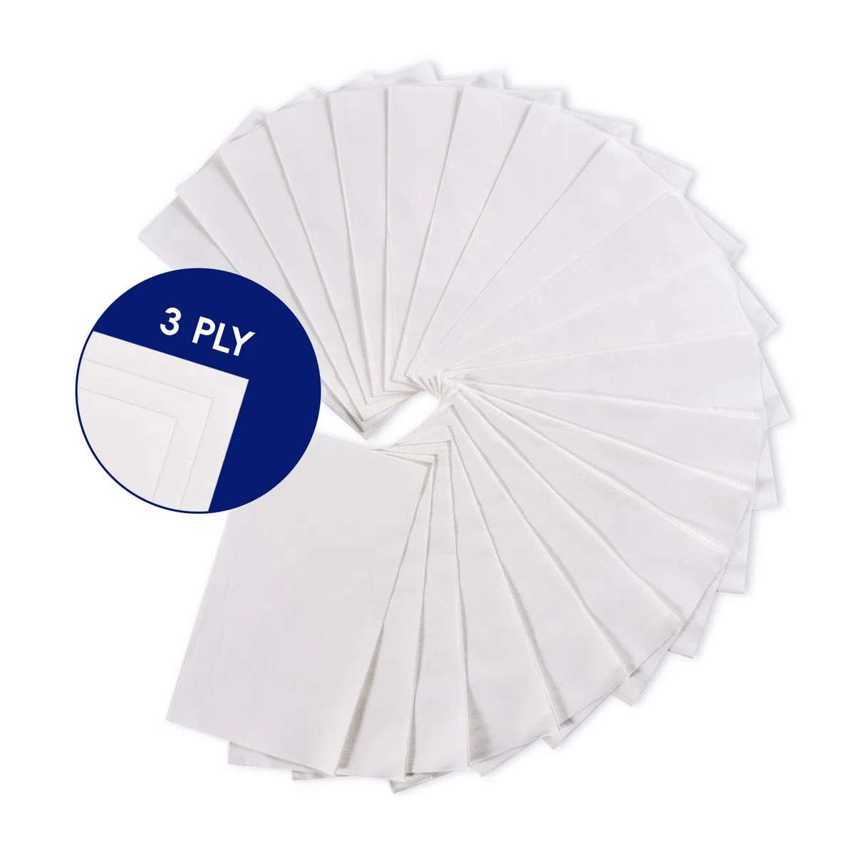 Paquete de 100 servilletas de papel desechables de alta calidad de 3 capas, toallas de mano de papel suaves y absorbentes para fiestas, cocina, cenas o eventos (blanco) | Toallas de mano suaves y absorbentes, de alta calidad, de 3 capas, elegantes para fi