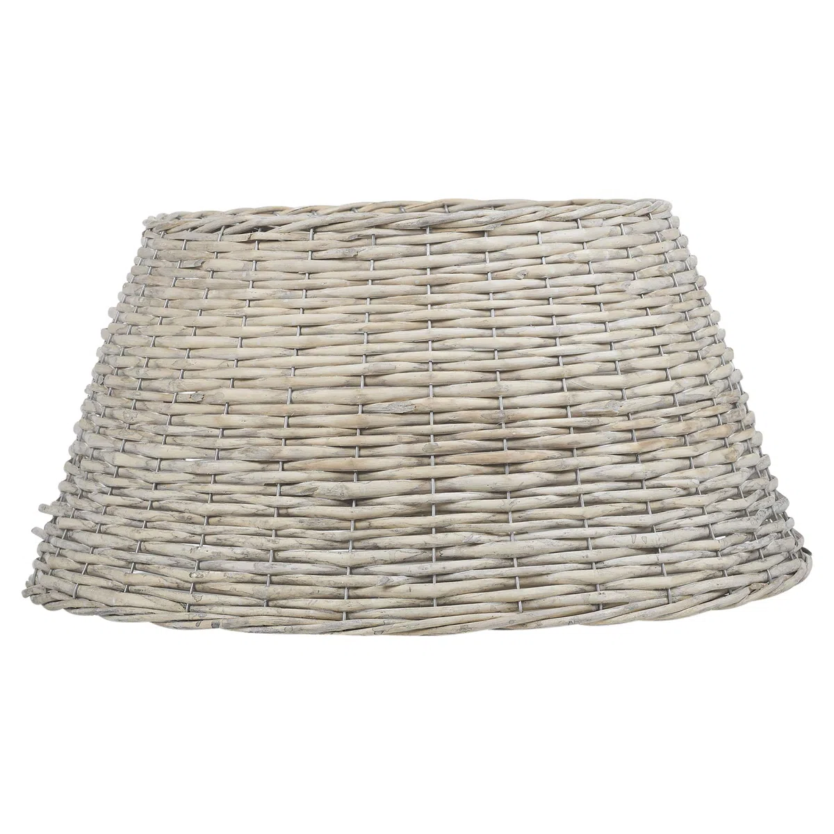 URBNLIVING - Soporte para árbol de Navidad, base de mimbre, sauce navideño (blanco)