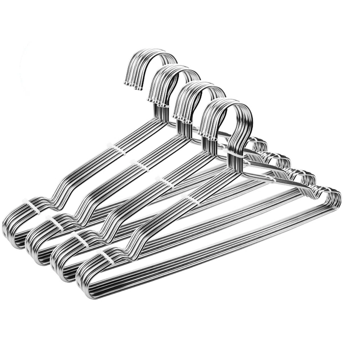 Seropy Perchas para abrigos, 40 unidades, de acero inoxidable, resistentes, con ranuras antideslizantes, perchas de metal ultrafinas, ahorradoras de espacio, de 42 cm