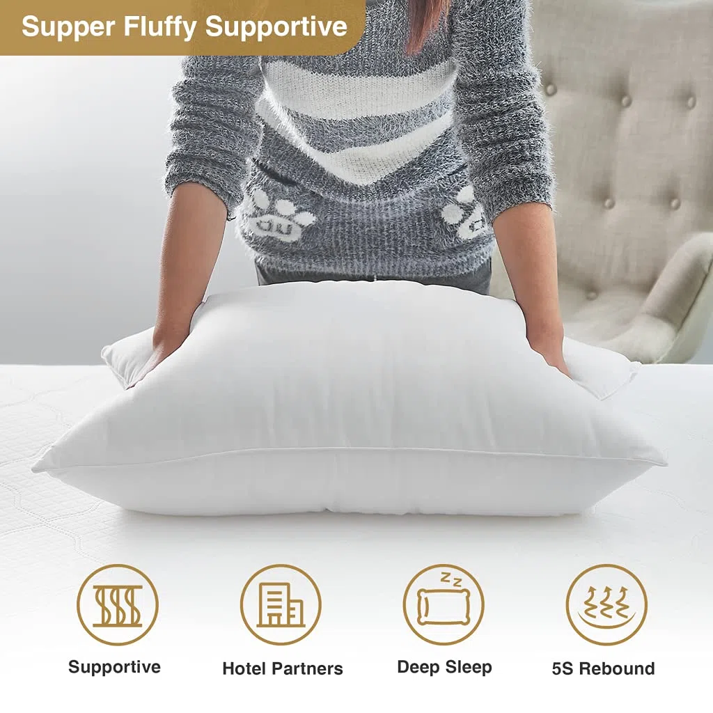 Acanva Almohadas de cama para dormir, calidad de hotel refrescante con relleno alternativo de plumón 3D suave premium para dormir de espalda, boca abajo o de lado, estándar (paquete de 4), color