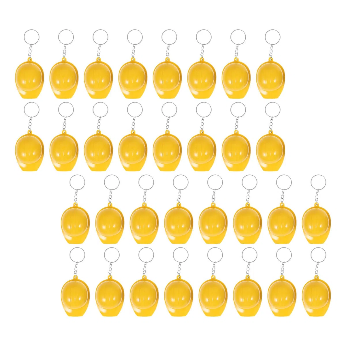 SHINEOFI 100 Unidades Llavero de Sombrero Seguro Amarillo para Fiestas de Construcción, Diseño Realista, Ligero y Resistente, Adecuado para Recompensas Escolares y Coleccionistas