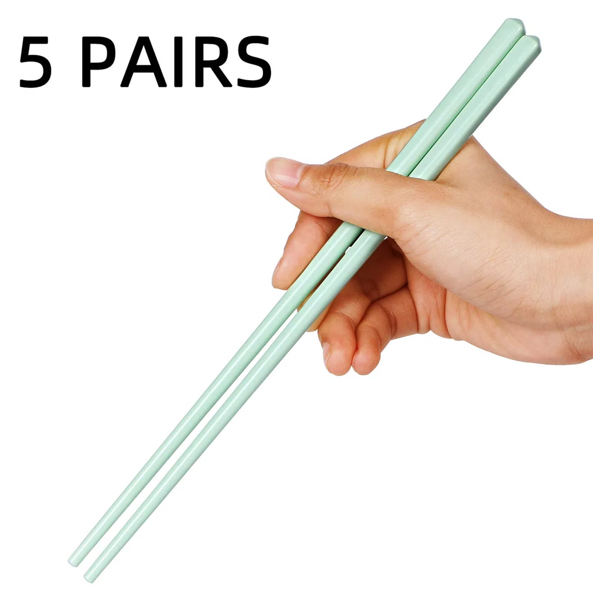 LEETOYI Juego de 5 palillos de cerámica de porcelana china fáciles de limpiar, 9.6 pulgadas (MixColor)