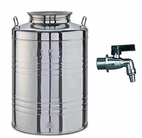 Contenedor bidón barril para aceite y alimentos de acero inoxidable (modelo 2 L)