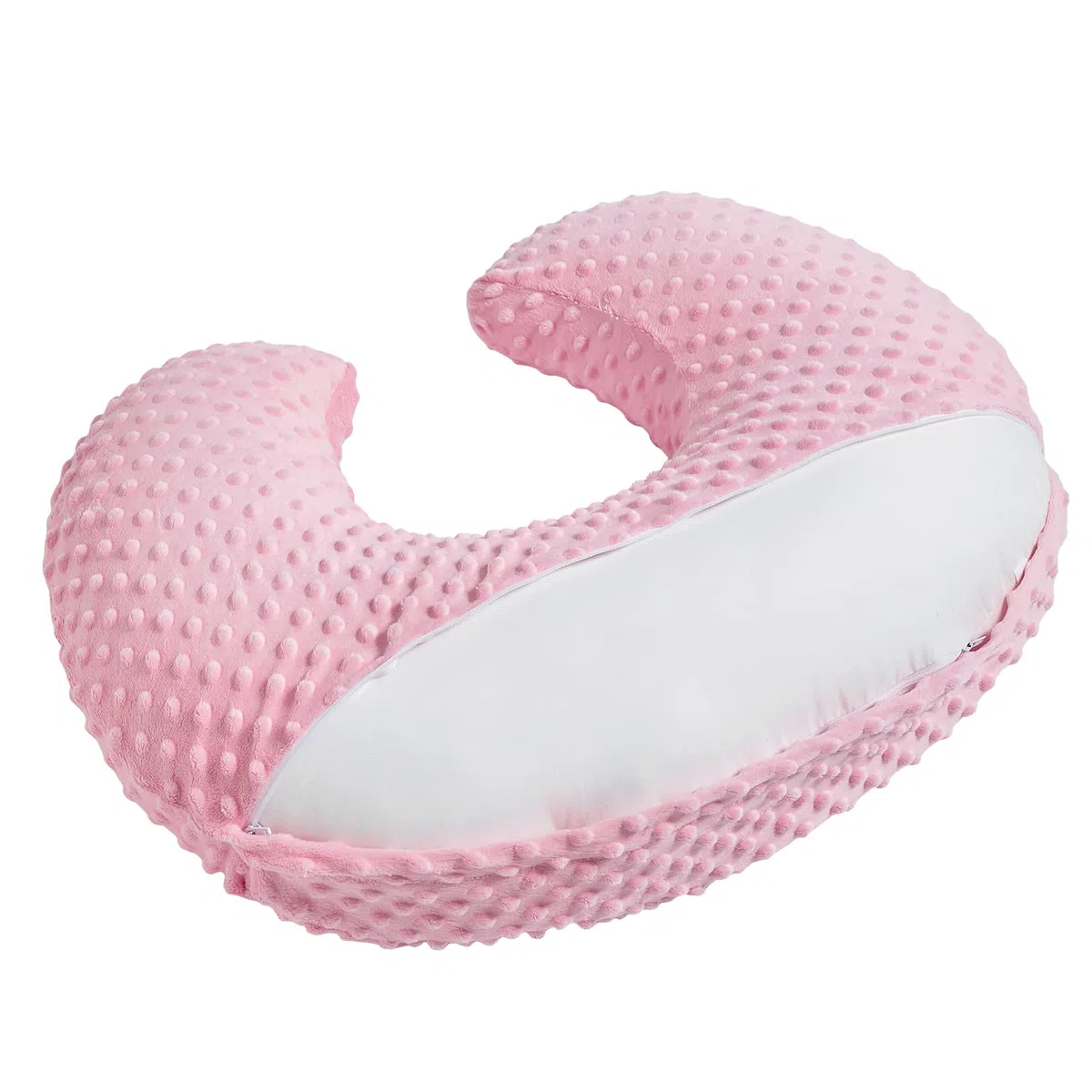 Juego de funda de almohada de lactancia con funda de almohada de lactancia para madres lactantes, almohadas de lactancia ultra suaves para bebés recién nacidos, niños y niñas (rosa caramelo)