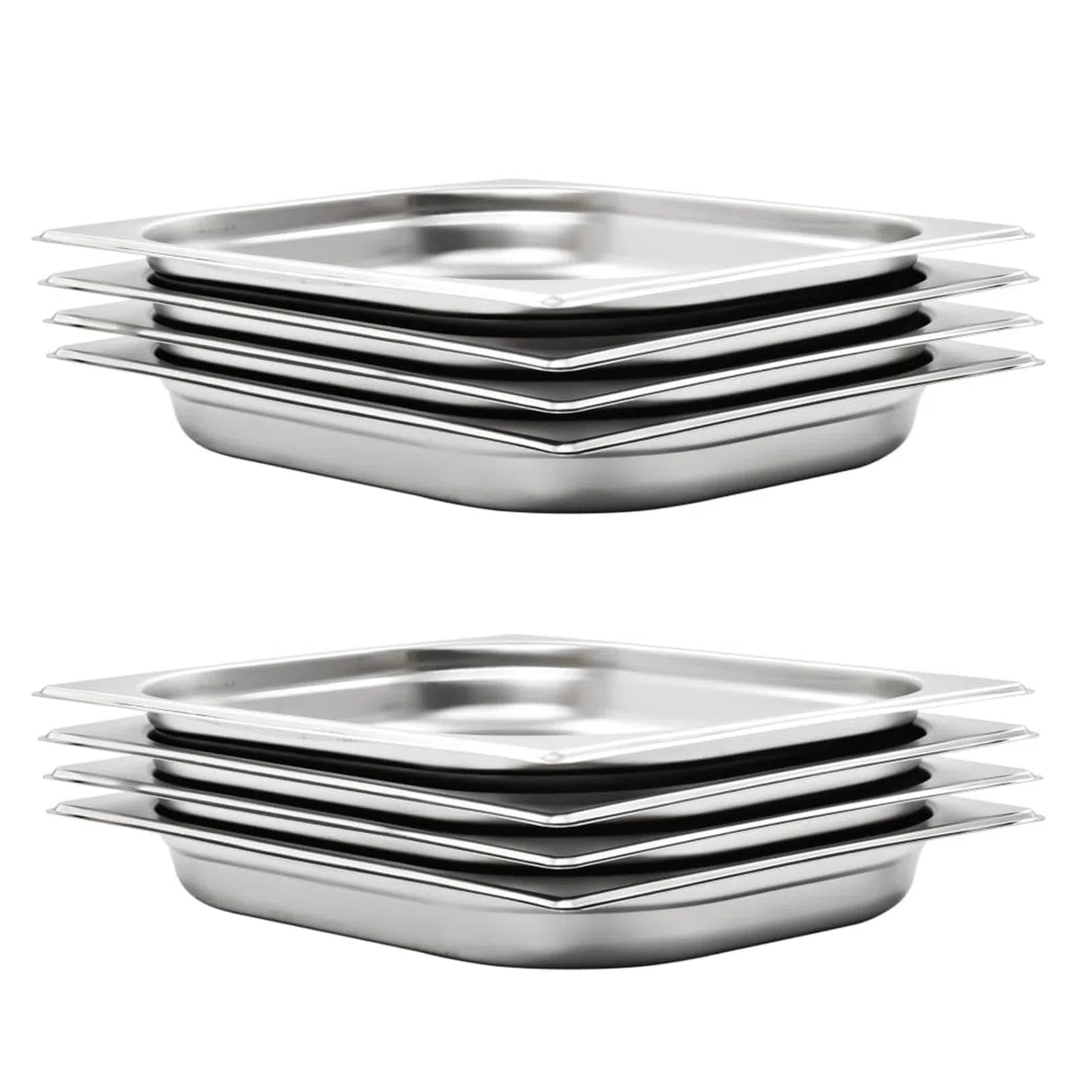 Homgoday Gastronorm - Juego de 8 recipientes GN 1/2 de 40 mm de acero inoxidable para mesa de vapor para el hogar y el jardín