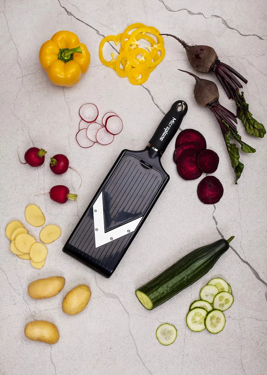 Microplane - Cortador de alimentos ajustable en forma de V con juliana