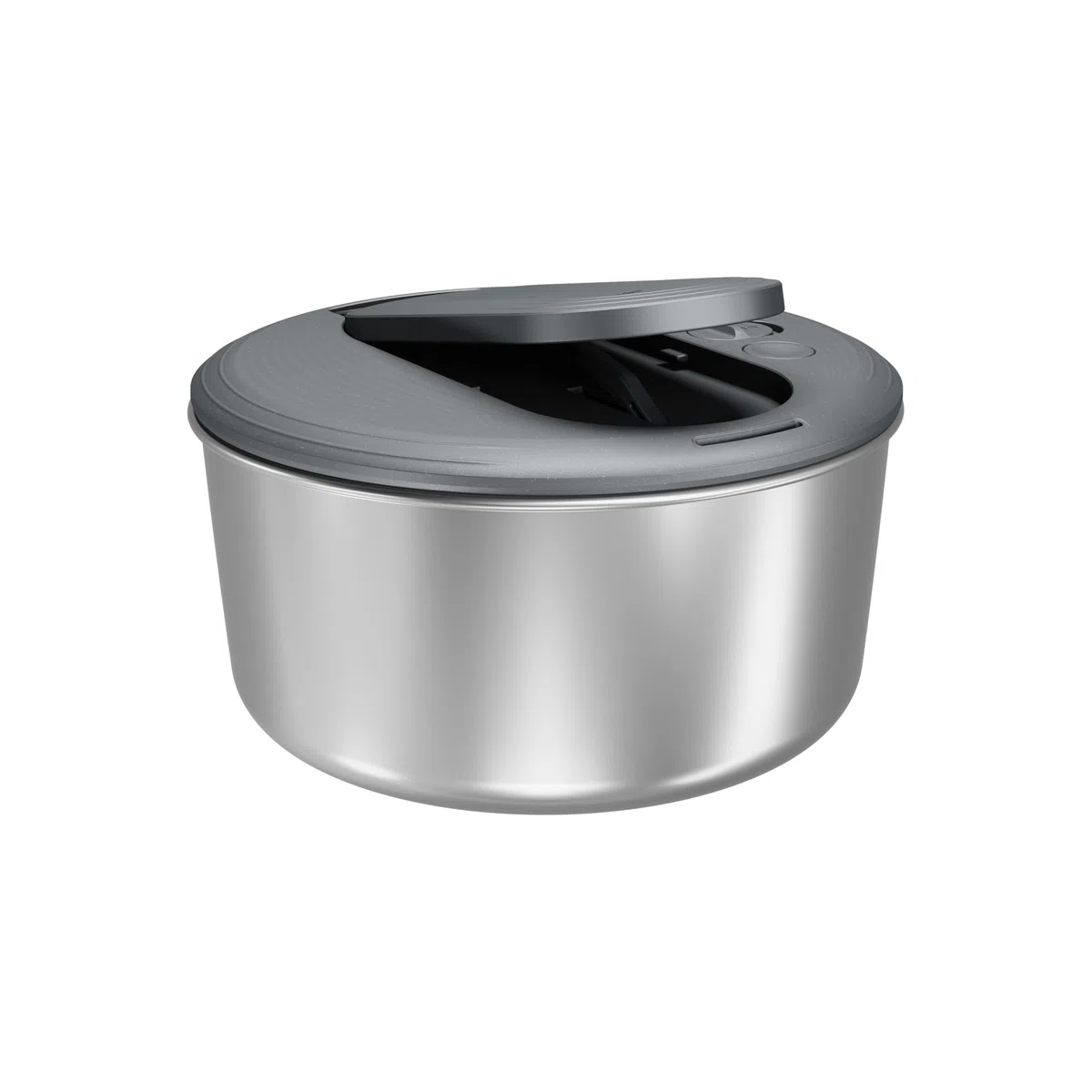 Zyliss Swift Dry Centrifugadora de Lechuga Pequeña de Acero Inoxidable 3,5 L, Escurridor Lechuga, Sin BPA, Base antideslizante, Tecnología AquaVent, Botón de parada, Apta para lavavajillas