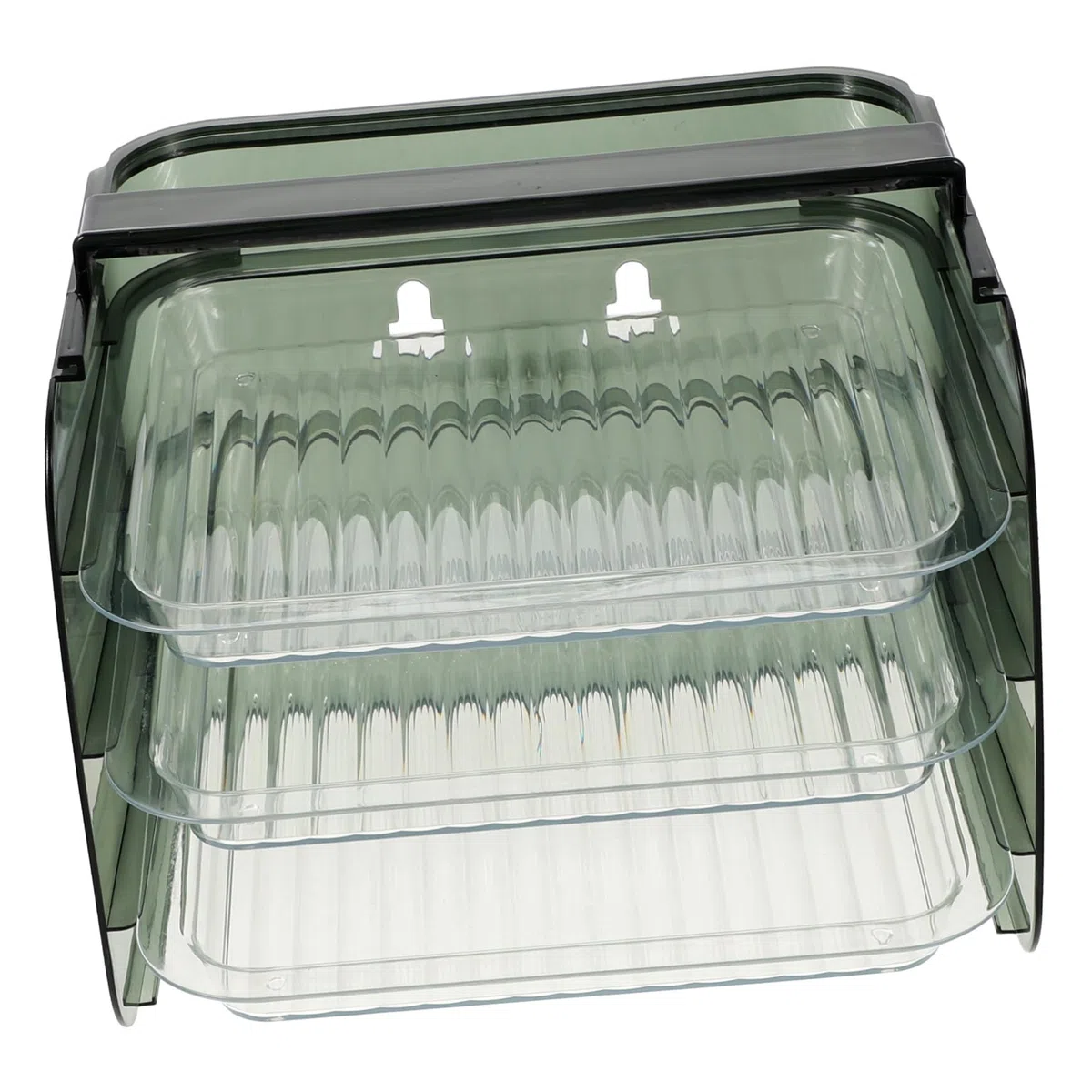 Estante de Almacenamiento de Alimentos de Cocina Transparente Verde, Triple Capa, Resistente al Calor, Rejilla para Preparar Ollas Calientes, Adecuado para Cocina y Organización