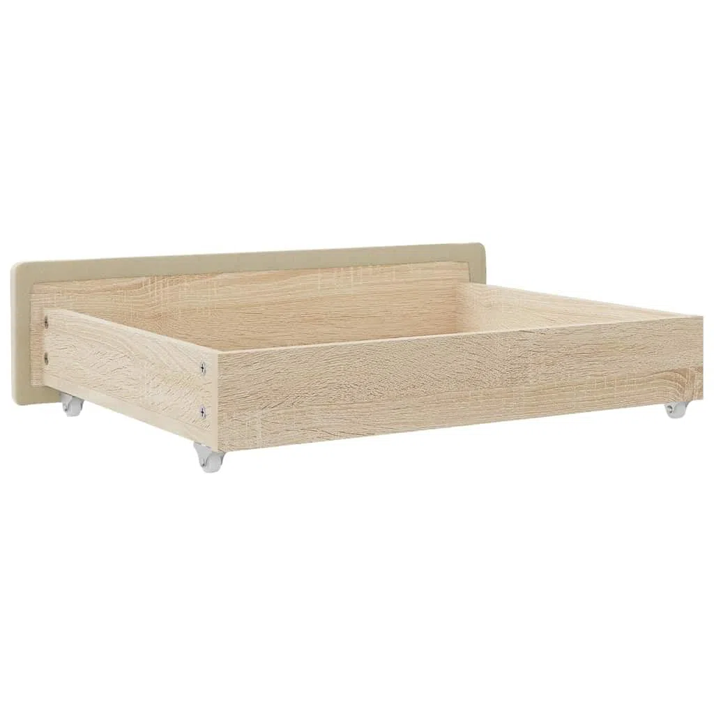 Genérico Cajones de Cama 2 uds Madera de ingeniería y Tela Color Crema,Camas y accesorios-833914