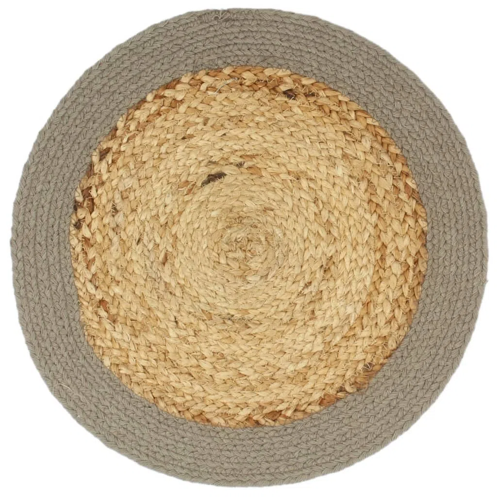 Juego de 4 manteles individuales de yute natural y algodón, 38 cm, lavables, antideslizantes, resistentes al calor, con protección antimanchas, para mesa de comedor, cocina, comedor, restaurante