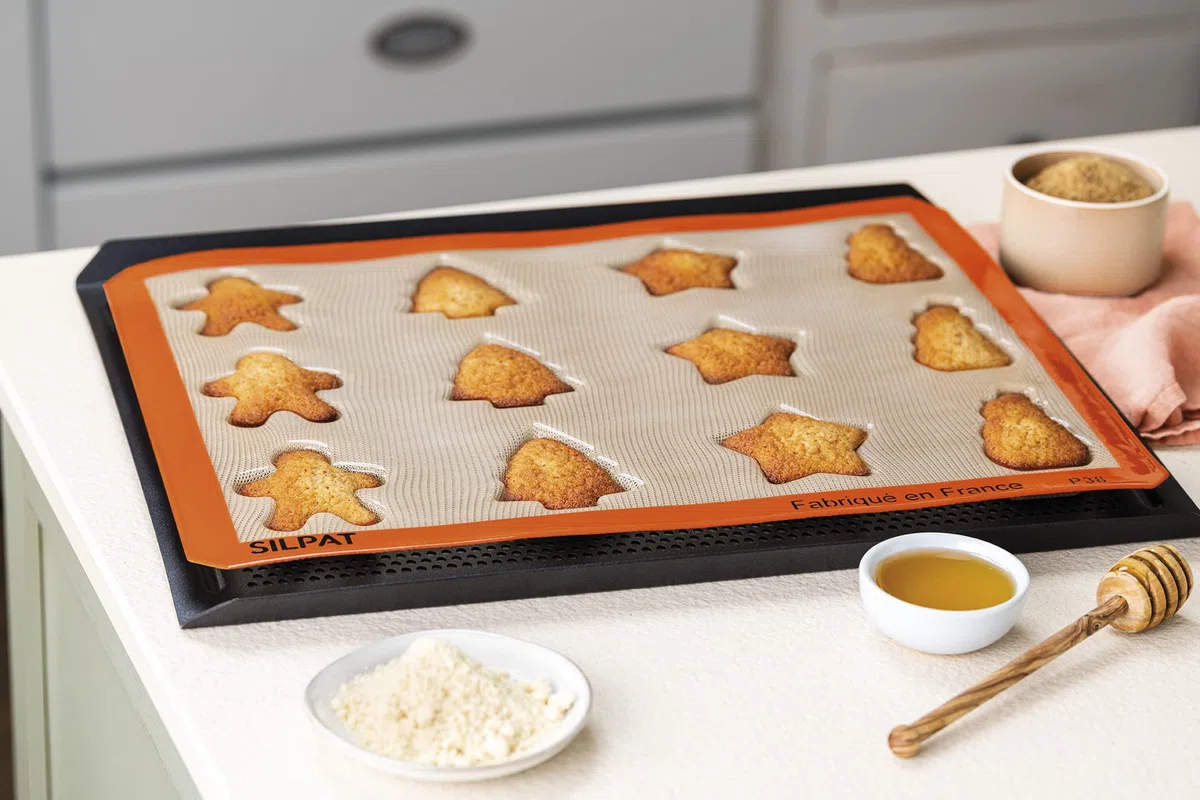Silpat Molde para golosinas navideñas Hornear, Fibra de Vidrio de Silicona, Caramelo y Naranja