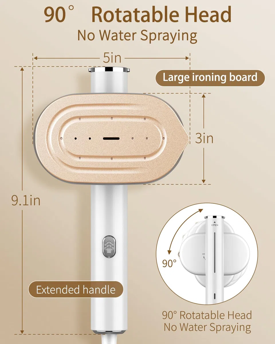 Vaporizador portátil para ropa, viaje, mini vaporizador y plancha, calentamiento rápido de 10 segundos, horizontal y vertical, 1200 W, eliminación de arrugas, vapor de ropa y plancha para