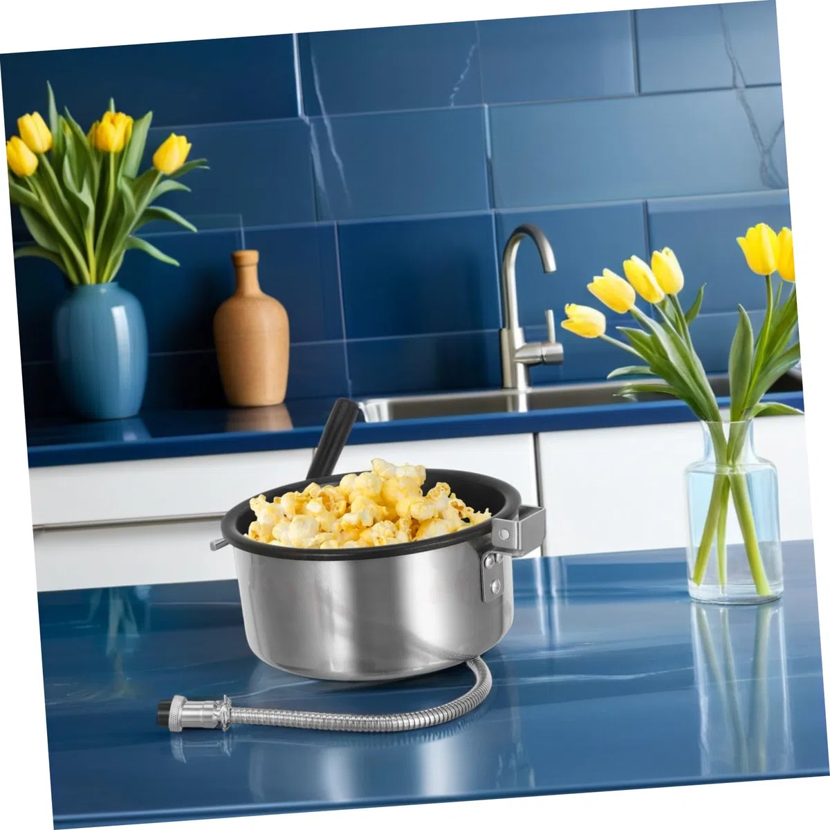 TOYANDONA Olla Antiadherente para Hacer Palomitas 8 Onzas de Metal, Accesorio Comercial para Máquina de Palomitas, Resistente al Calor, Repuesto para Palomitero en Fiestas y Uso Doméstico