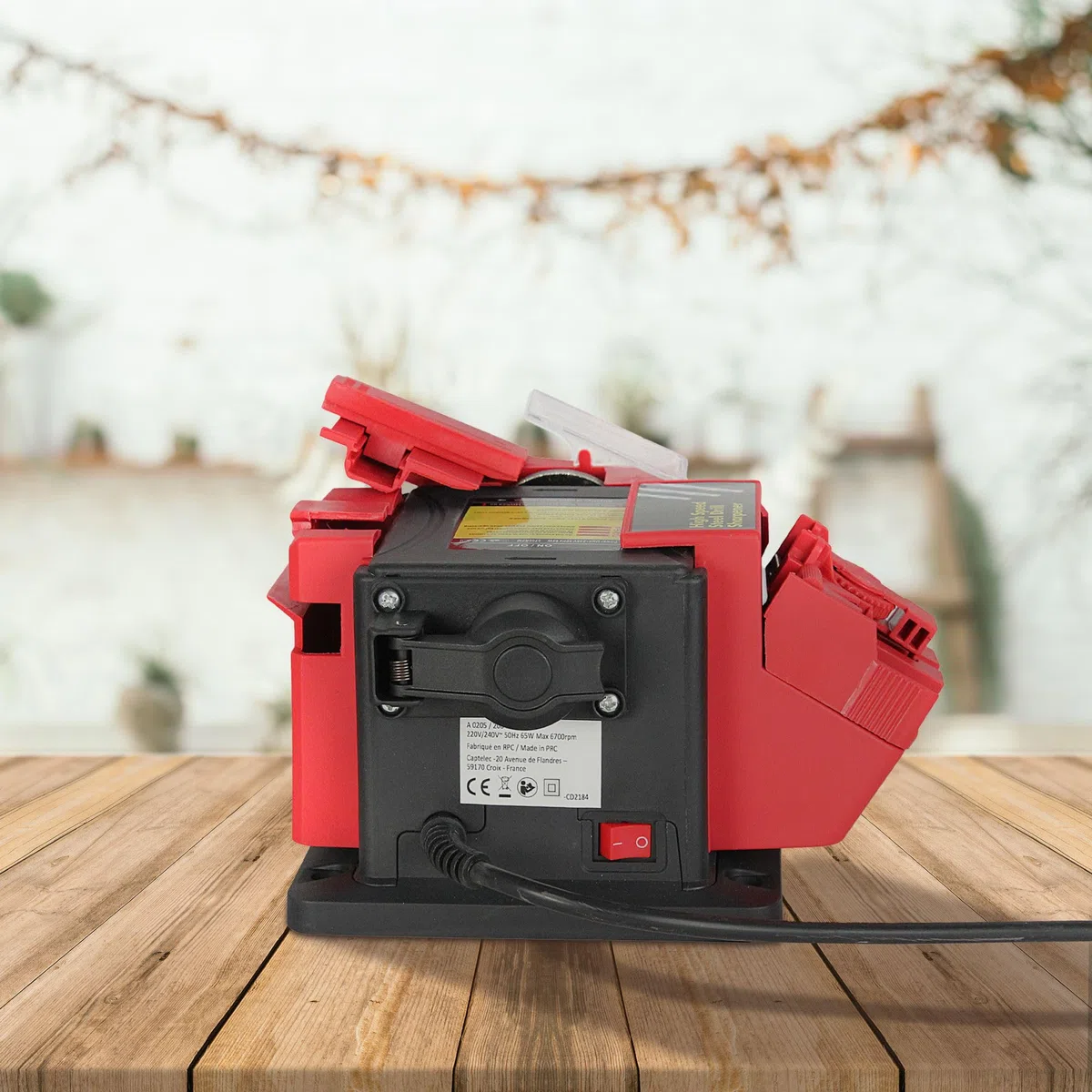Afilador Universal Multifunción 65W : Cuchillos, Tijeras, Brocas, Cinceles - Amoladora Eléctrica - Eje Flexible incluido para grabados, pulidos + Caja 6 Herramientas