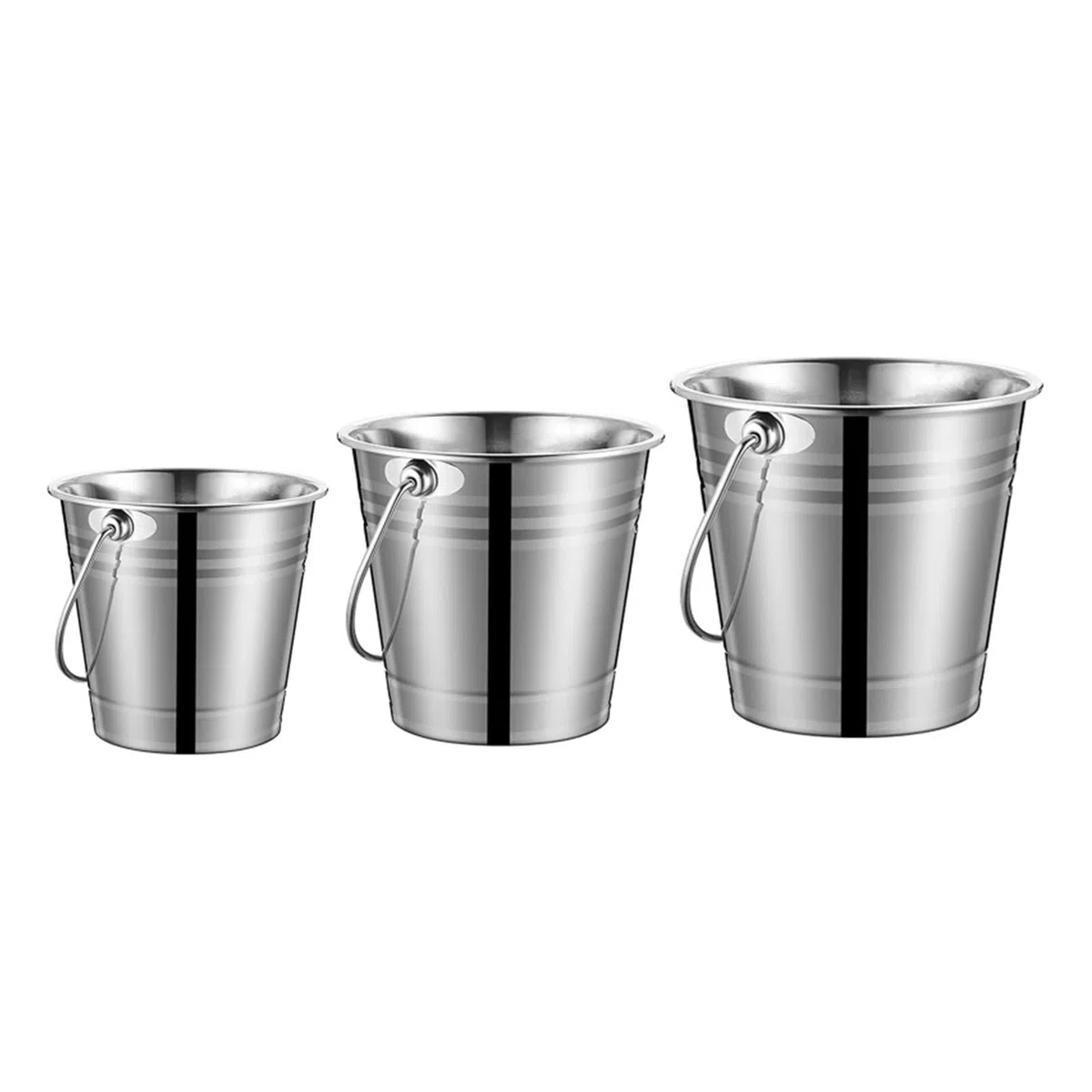 Cubo de Hielo de Acero Inoxidable, Enfriador de Hielo portátil con asa cómoda para Bar, Cumpleaños, Fiestas(1L)