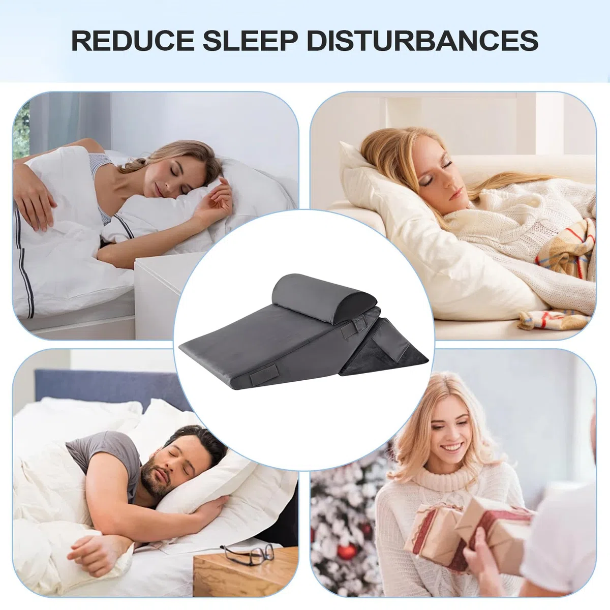 Almohada Cuña Para Dormir Almohada Con Inclinación Ajustable Y Diseño | Cojín Para Alivio De Molestias De Espalda Para En Hogar, Cama, Embarazo, Personas Mayores, Lectura Y