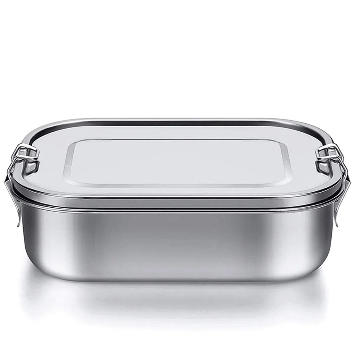 Fiambrera Bento de Acero Inoxidable, con Compartimento para sándwich y Dos acompañamientos, tamaño M.