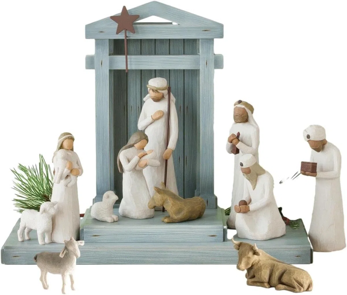 Figuras de Navidad,Nacimiento Belen Navidad,Nacimiento Sagrada FamiliaDecoración,Figuras Navidad,Belen Navidad,Juego Figuras Belén Resina,Ideal para decoración del hogar o del jardín