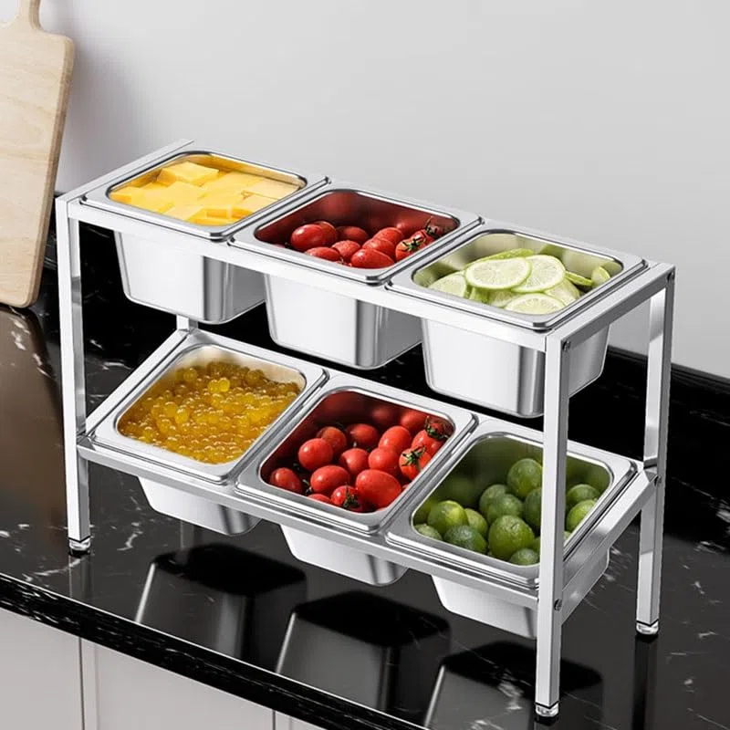 Dispensador de condimentos con 8 compartimentos, estante de especias para salsas y mermeladas, organizador de cocina de encimera para un fácil acceso