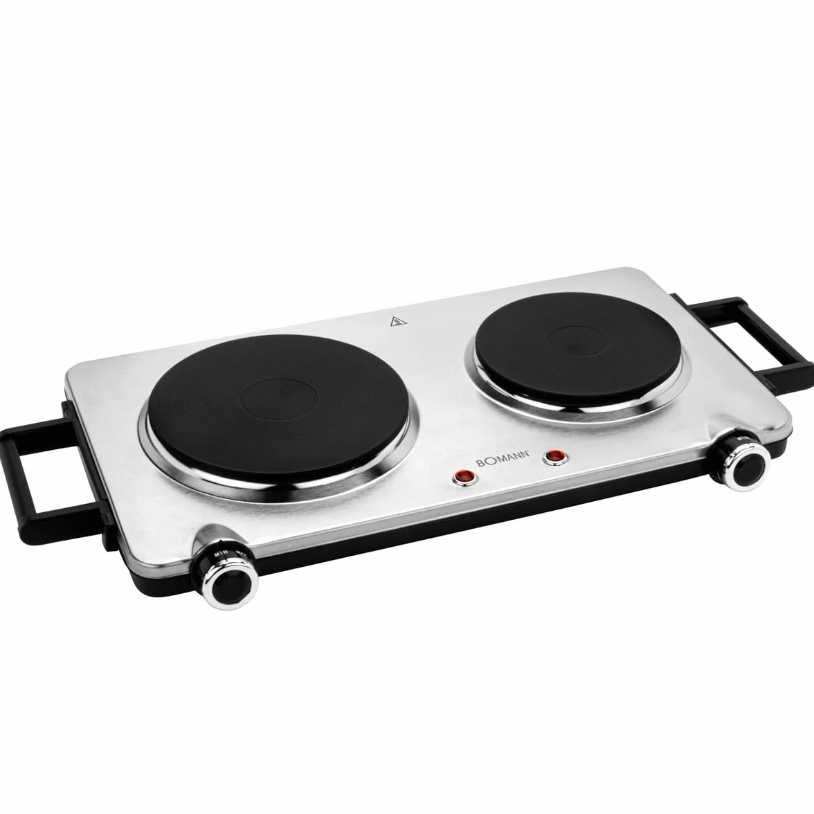 Bomann DKP 5033 S CB de acero inoxidable, placa de cocción doble/2 termostatos regulables continuos/2500 W