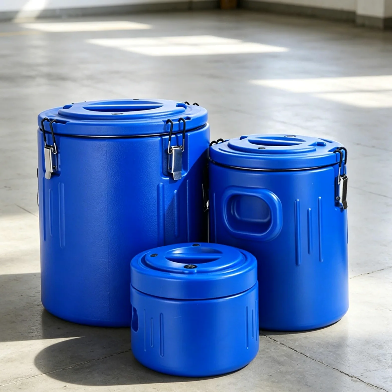 3 Piezas Cubeta Térmica Aislada Recipiente Conservación Alimentos Asas Interior Inoxidable Aislante Adecuado para Servicio de Comidas Hogar, Verde, Verde, Juego De 3 Piezas 5L/20L/40L