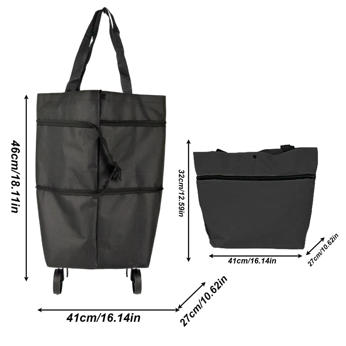 Bolsa de la compra con ruedas, carrito reutilizable de gran capacidad para un fácil transporte, ideal para alimentos, deportes, viajes, picnics y viajes diarios